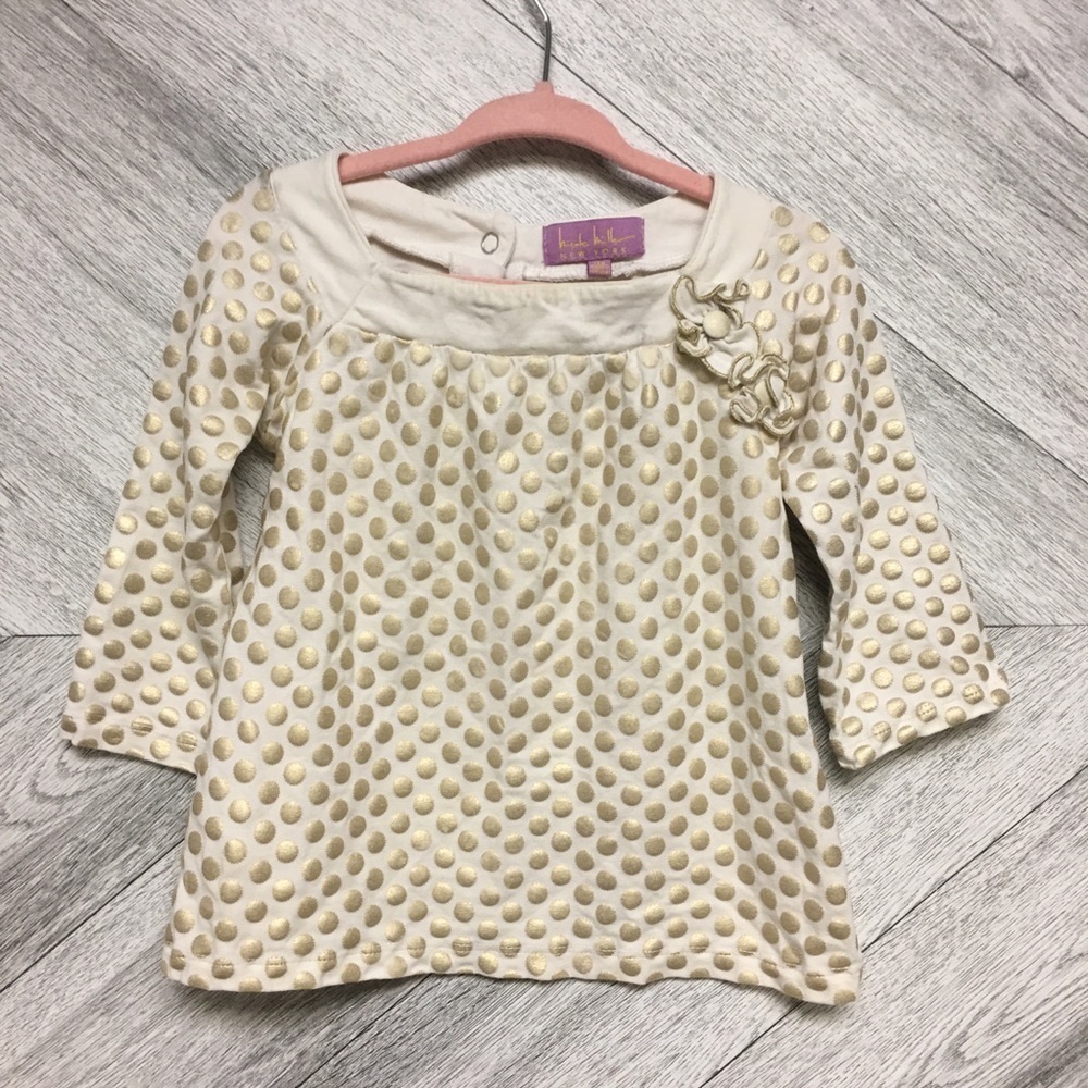 Nicole Miller NY | Baby Girl Gold Polka Dot Tunic
